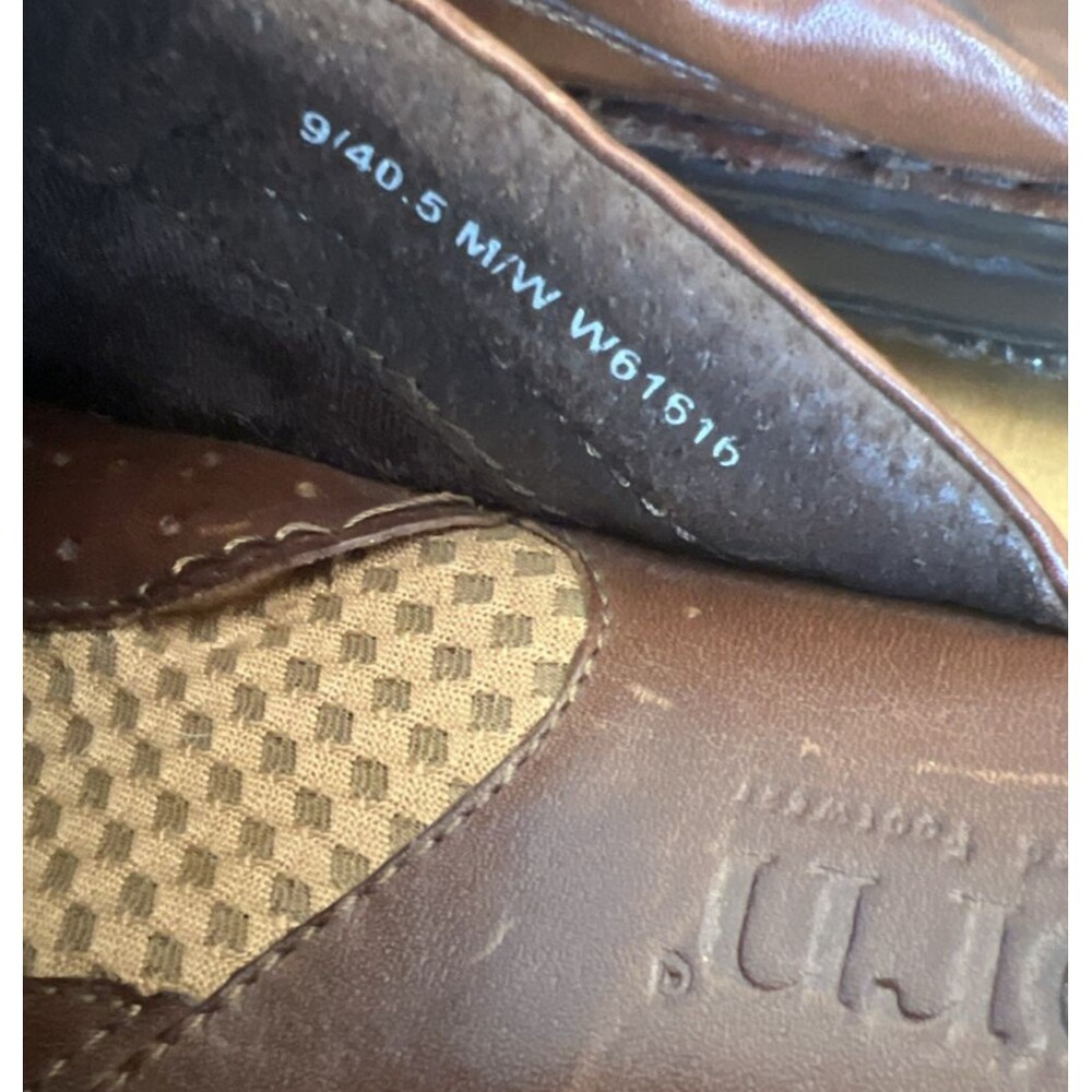Born Women's Brown Leather Wool Slip-on Mules Clogs Southwestern Y2K Sz: 9M 40.5 - Picture 6 of 7
